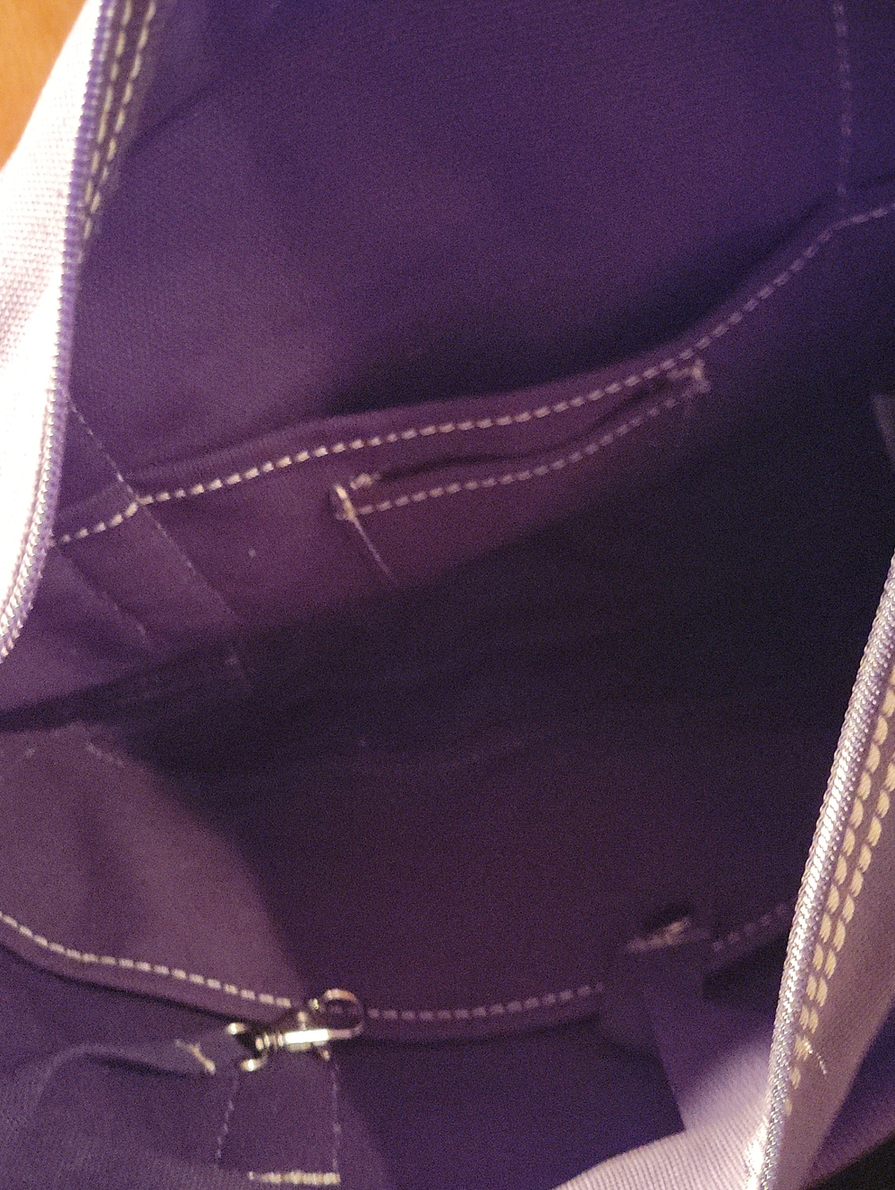 Lands' End Purple Canvas Tote with Contrast Straps - Picture 7 of 8
